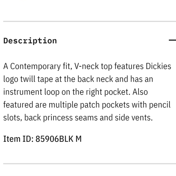 NWT Women's Dickies EDS Signature V-neck Scrub Top - Picture 8 of 8